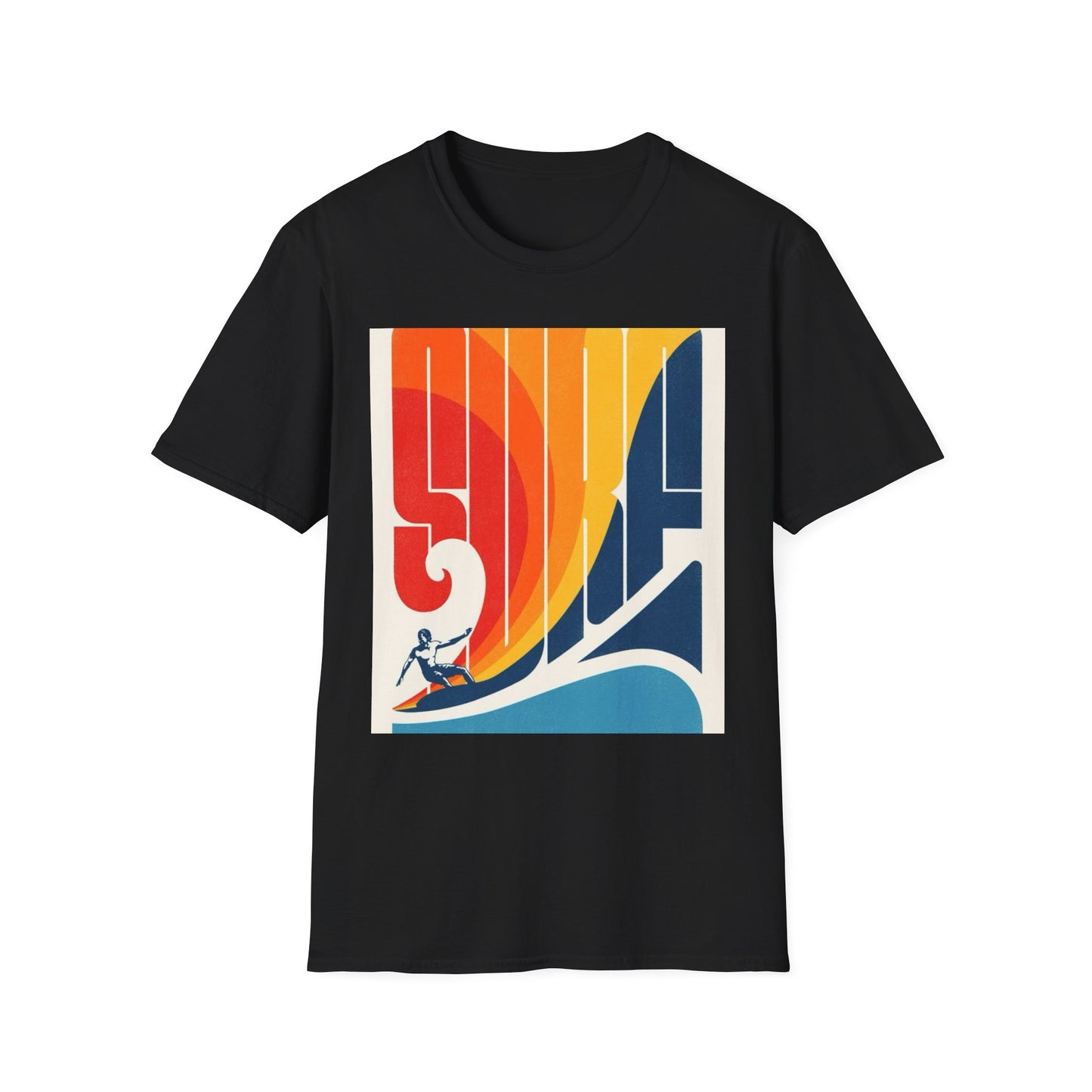 Retro Surf Unisex Softstyle T-Shirt - Vintage Beach Vibes
