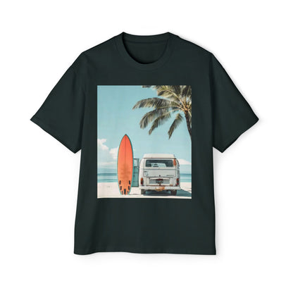 Surf Van Beach T-Shirt — Vintage Palm & Surfboard Graphic Tee
