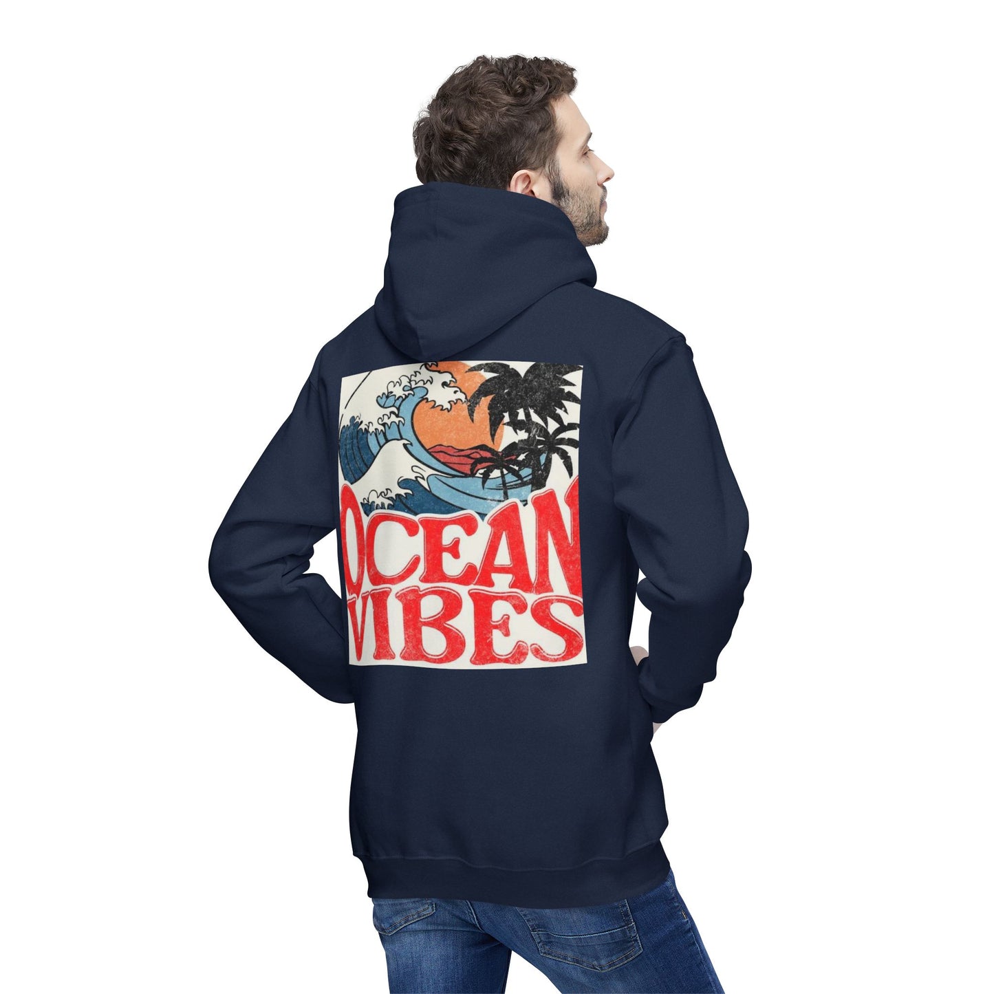 Ocean Vibes Unisex Hooded Sweatshirt | Casual Beachwear for Relaxed Days