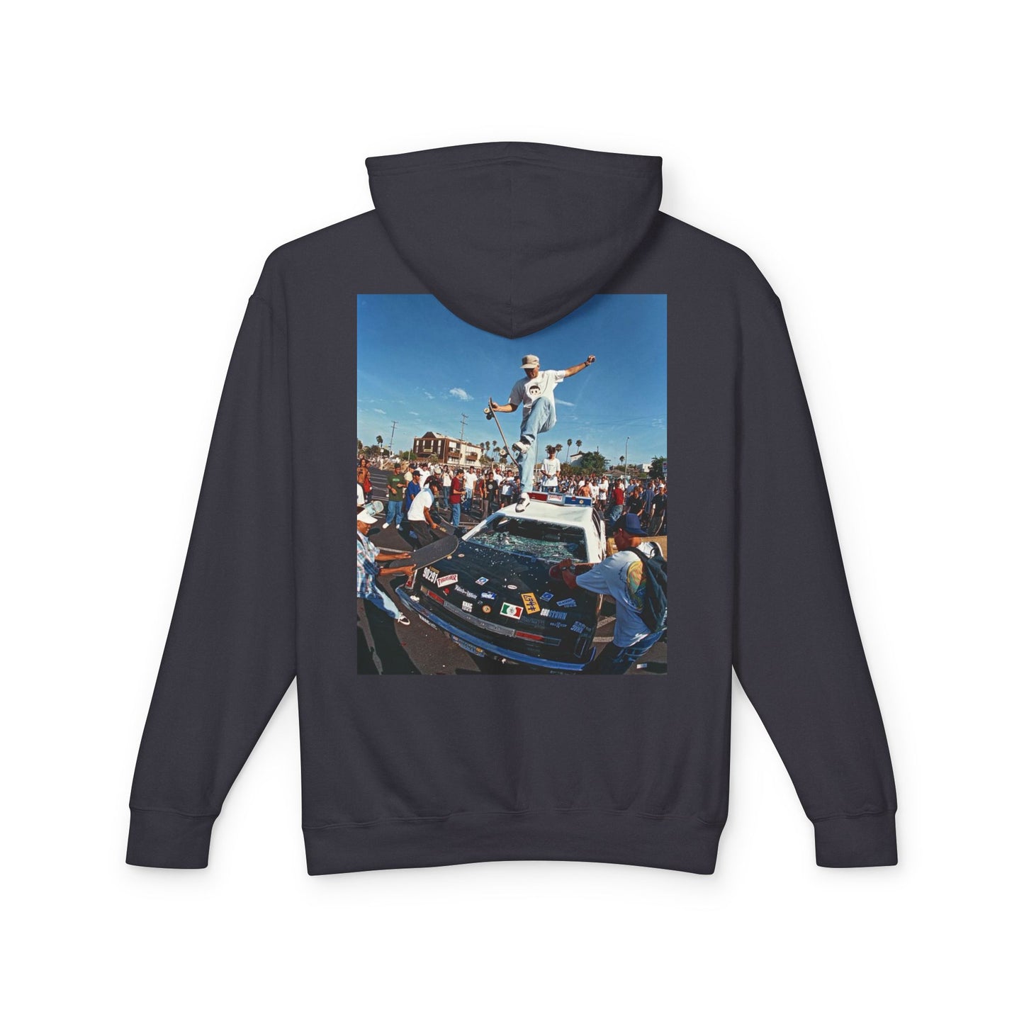 Unisex Lightweight Hooded Sweatshirt - Retro Street Vibe Graphic