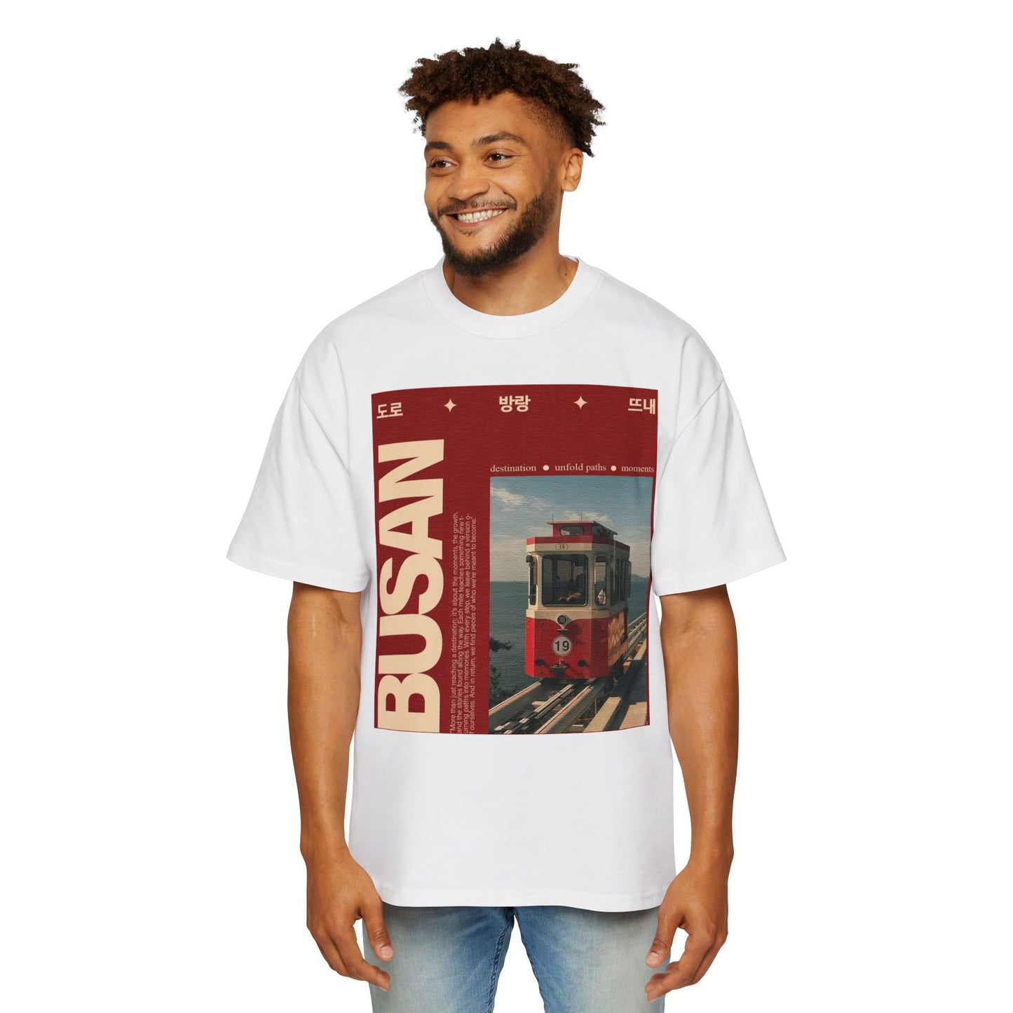 Busan Tram Retro Graphic Tee — Vintage Korea Travel T‑Shirt
