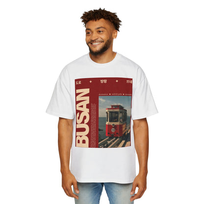 Busan Tram Retro Graphic Tee — Vintage Korea Travel T‑Shirt