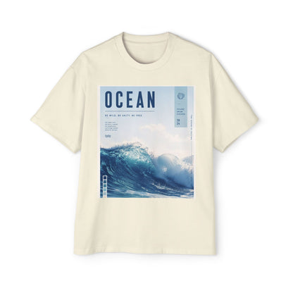 Ocean Wave Graphic Tee — "OCEAN" Coastal Photo Print T-Shirt