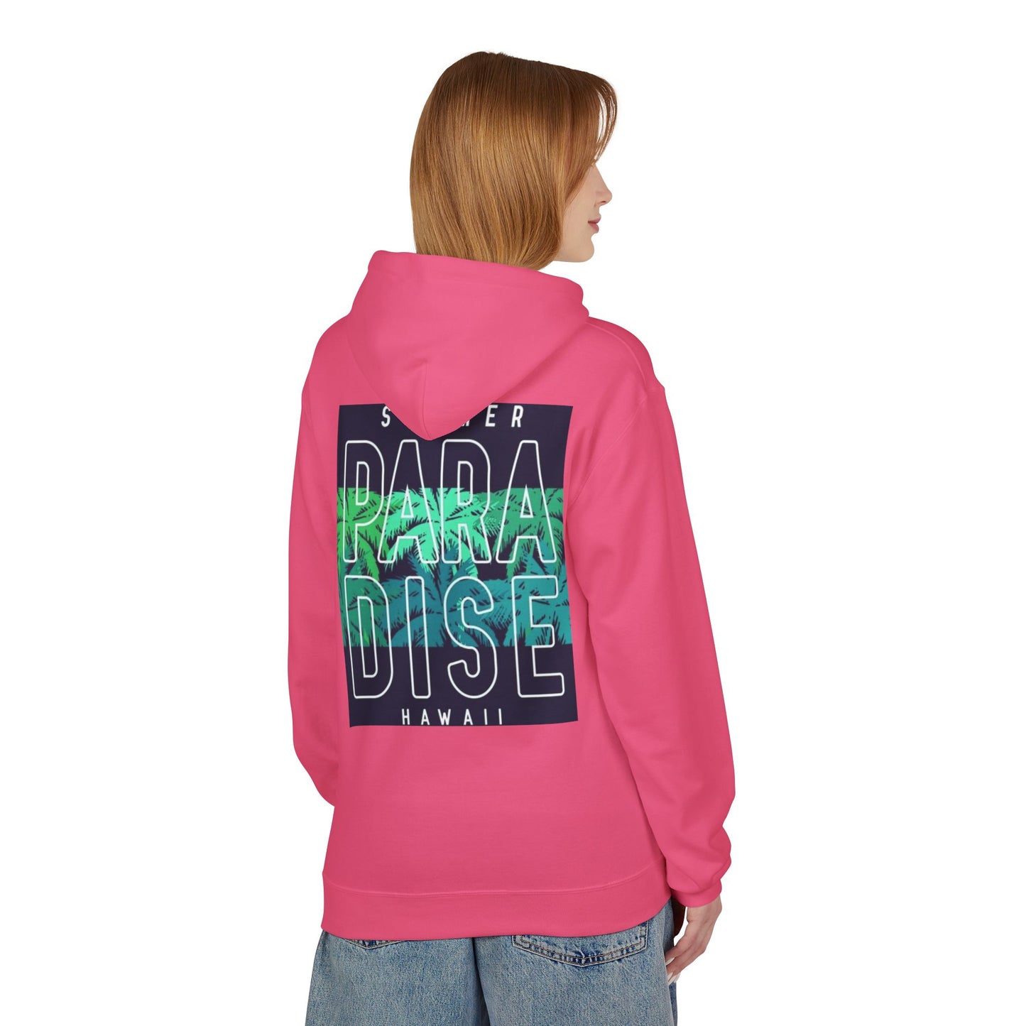 Summer Paradise Fleece Hoodie, Relaxed Beachwear, Hawaii Gift, Unisex Sweatshirt, Vacation Attire, Casual Outfit