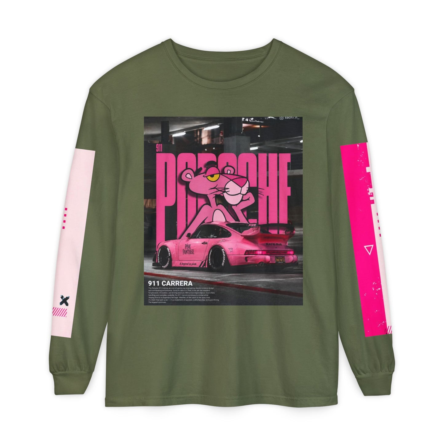 Pink Panther Porsche Long Sleeve T-Shirt