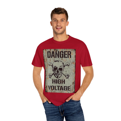 High Voltage Skull T-Shirt – Unisex Garment-Dyed Tee