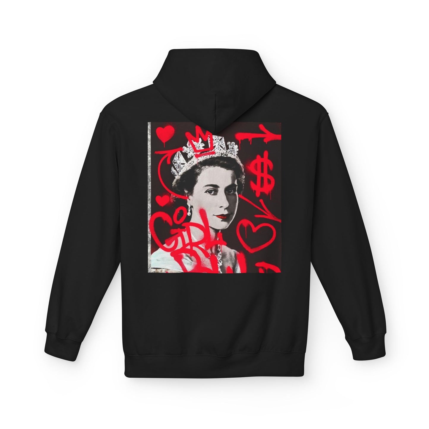 Queen Inspired Graphic Fleece Hoodie - Unisex Midweight, Cozy Apparel for Art Lovers