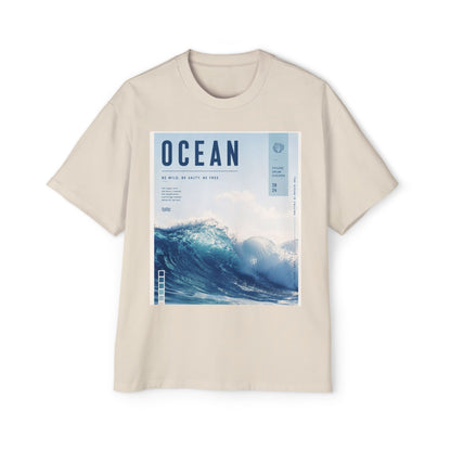Ocean Wave Graphic Tee — "OCEAN" Coastal Photo Print T-Shirt