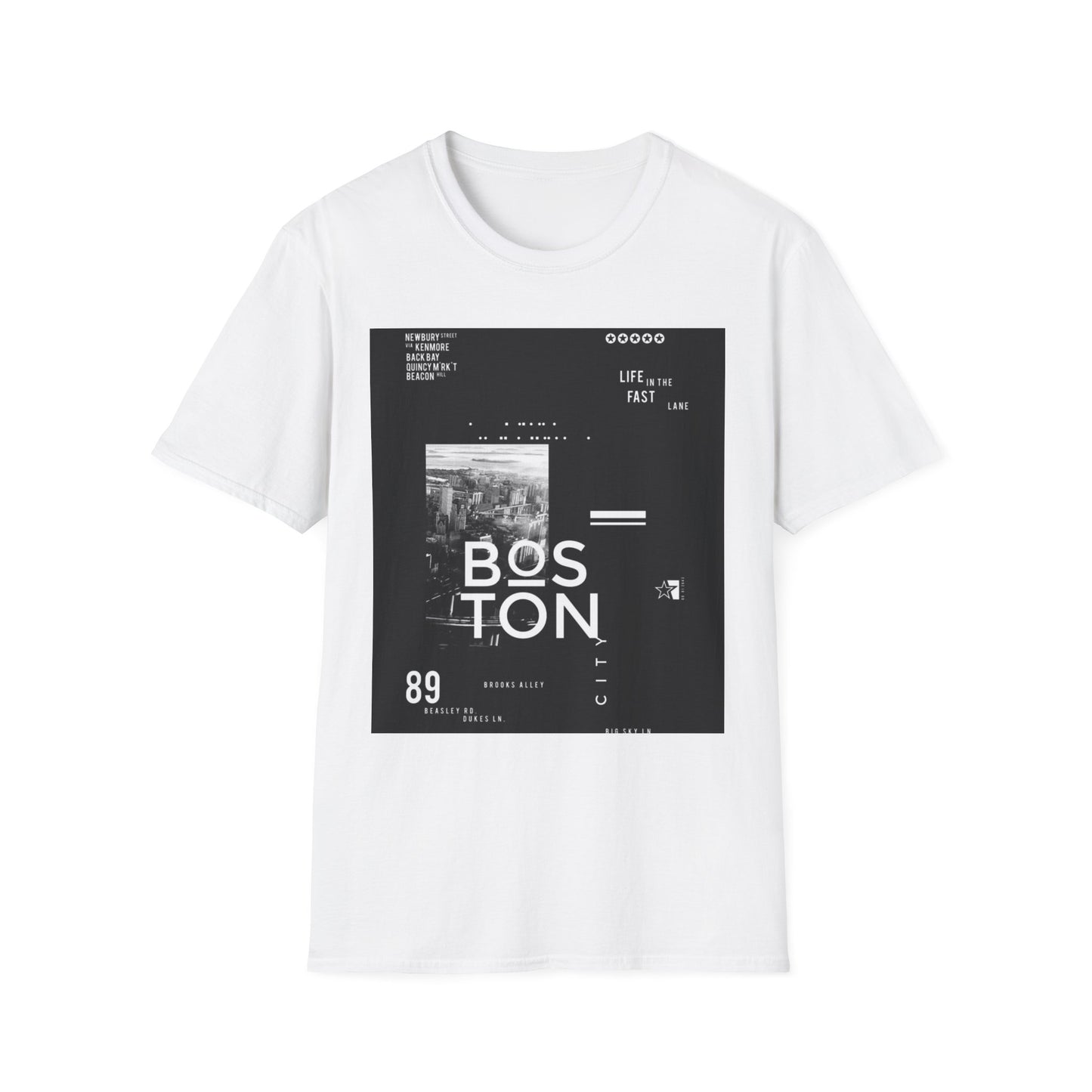 Boston Unisex Softstyle T-Shirt, Casual Wear, Travel Souvenir, Graphic Tee, Vintage Design, Gift for Him/Her