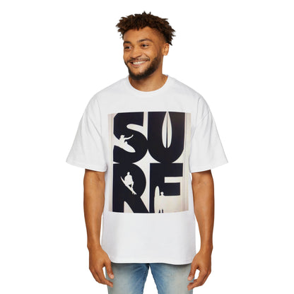 Surf Graphic Tee — Oversized Men's Surfboard Silhouette Shirt