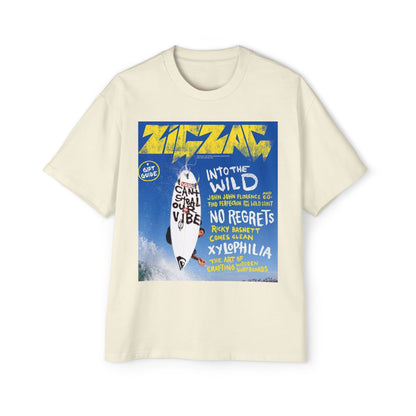 Surf Poster Graphic Tee — "Into the Wild / No Regrets" Oversized Men’s T‑Shirt