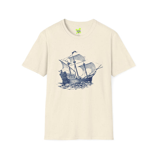Nautical Adventure Unisex Softstyle T-Shirt - Pirate Ship Design