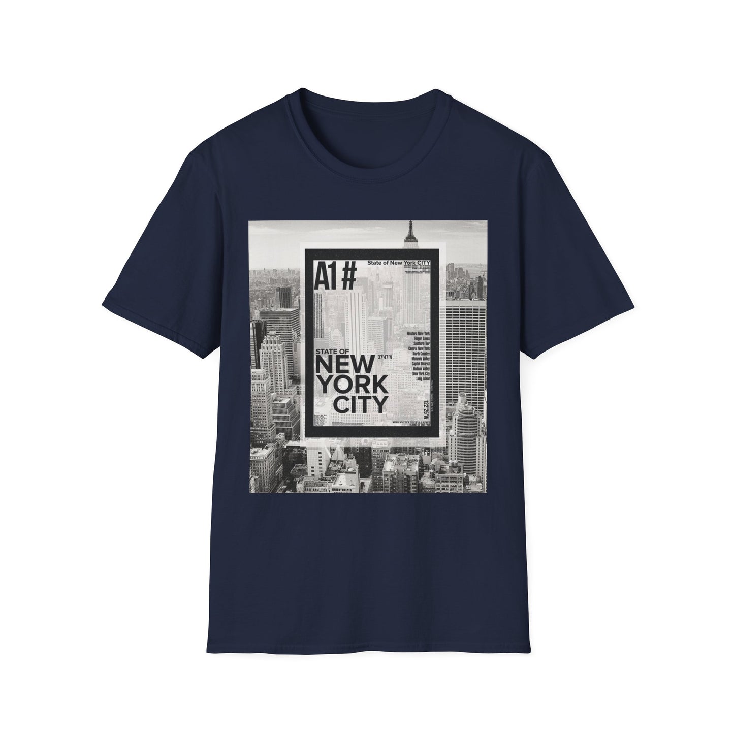 NYC Graphic Unisex Softstyle T-Shirt | Casual Wear, Street Style, Unique Gift, Travel Souvenir, City Life