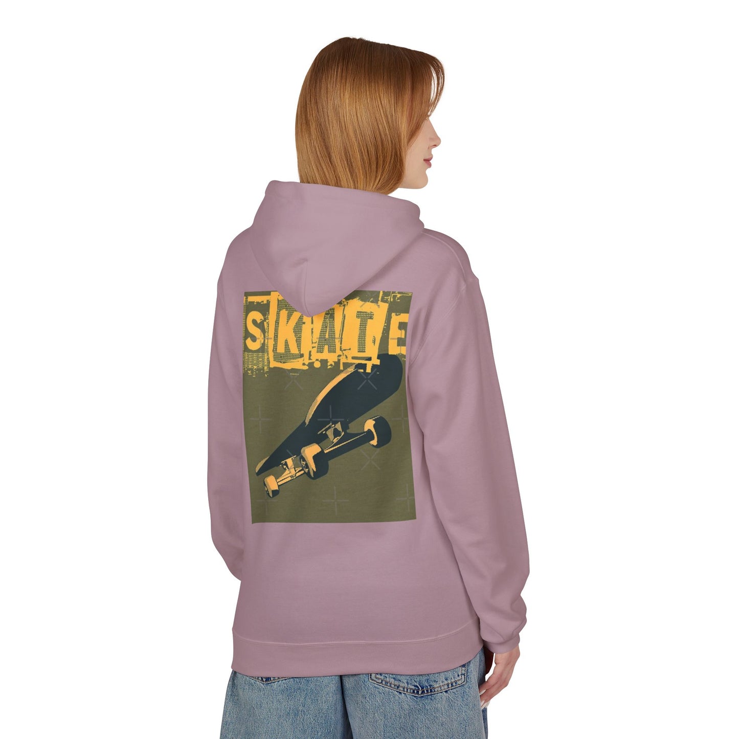 Skateboard Graphic Hoodie, Unisex Fleece Hoodie, Casual Streetwear, Gift for Skate Lovers, Cool Layer for Every Occasion