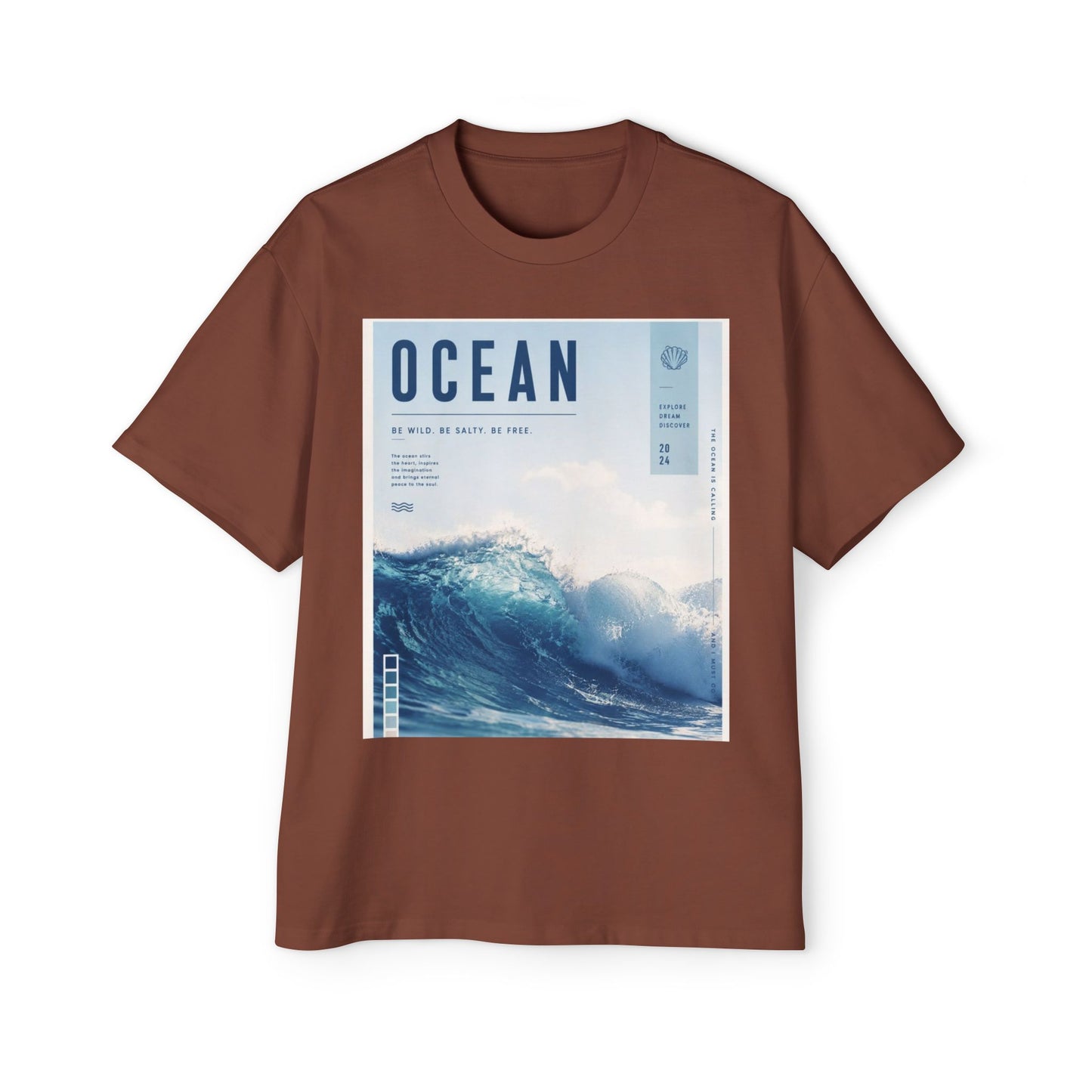 Ocean Wave Graphic Tee — "OCEAN" Coastal Photo Print T-Shirt
