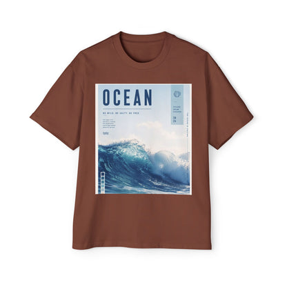 Ocean Wave Graphic Tee — "OCEAN" Coastal Photo Print T-Shirt