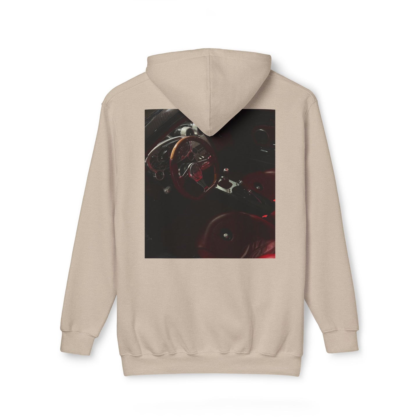 Unisex Hooded Sweatshirt with Retro Car Interior Design | Cozy Style for Auto Enthusiasts