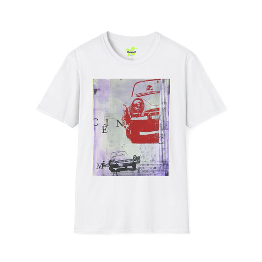 Vintage Car Art Unisex Softstyle T-Shirt | Retro Graphic Tee for Auto Enthusiasts