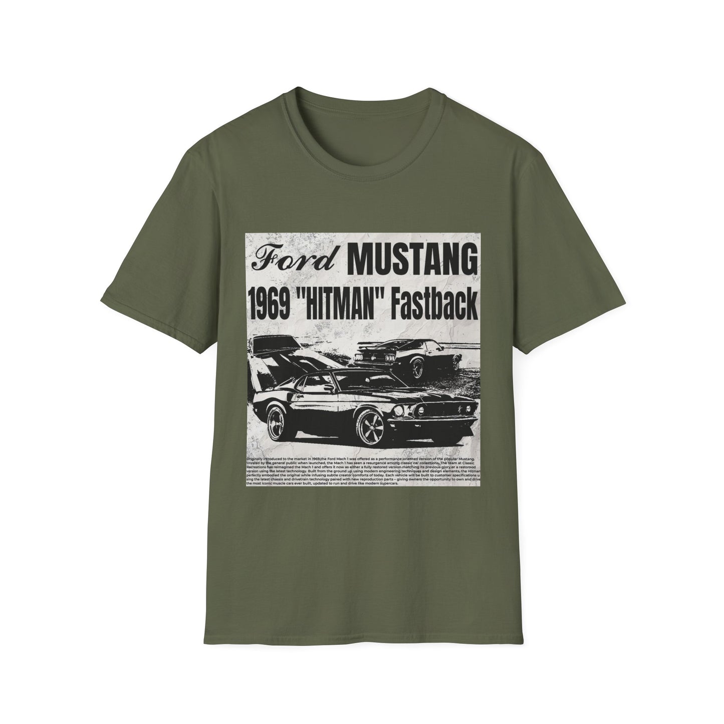 Vintage 1969 Ford Mustang 'Hitman' Unisex T-Shirt - Classic Car Enthusiast Apparel