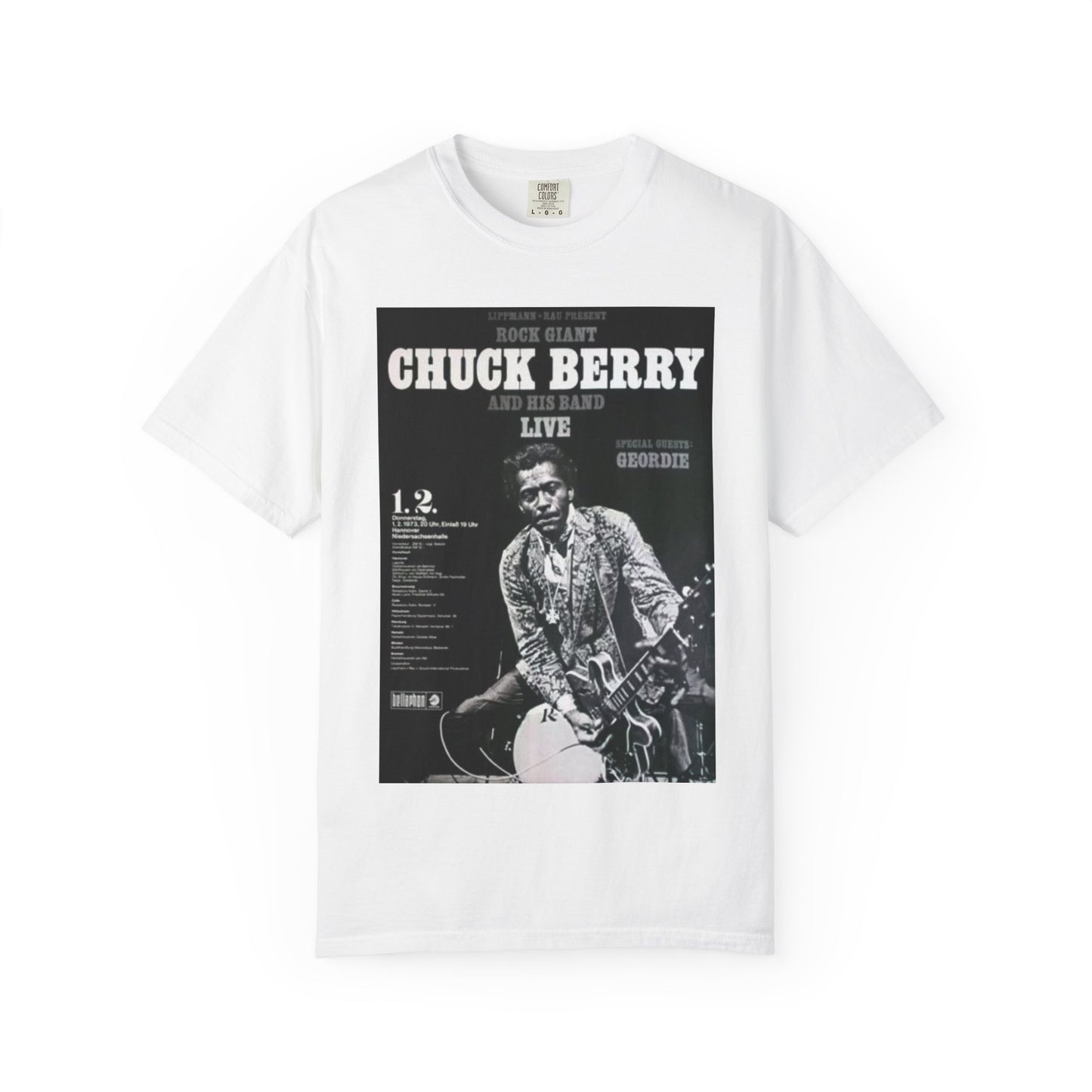 Retro Chuck Berry Live T-Shirt - Unisex Garment-Dyed Tee