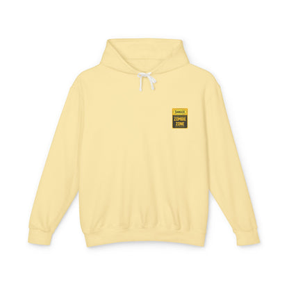 Unisex Zombie Zone Hooded Sweatshirt - Danger Sign Design