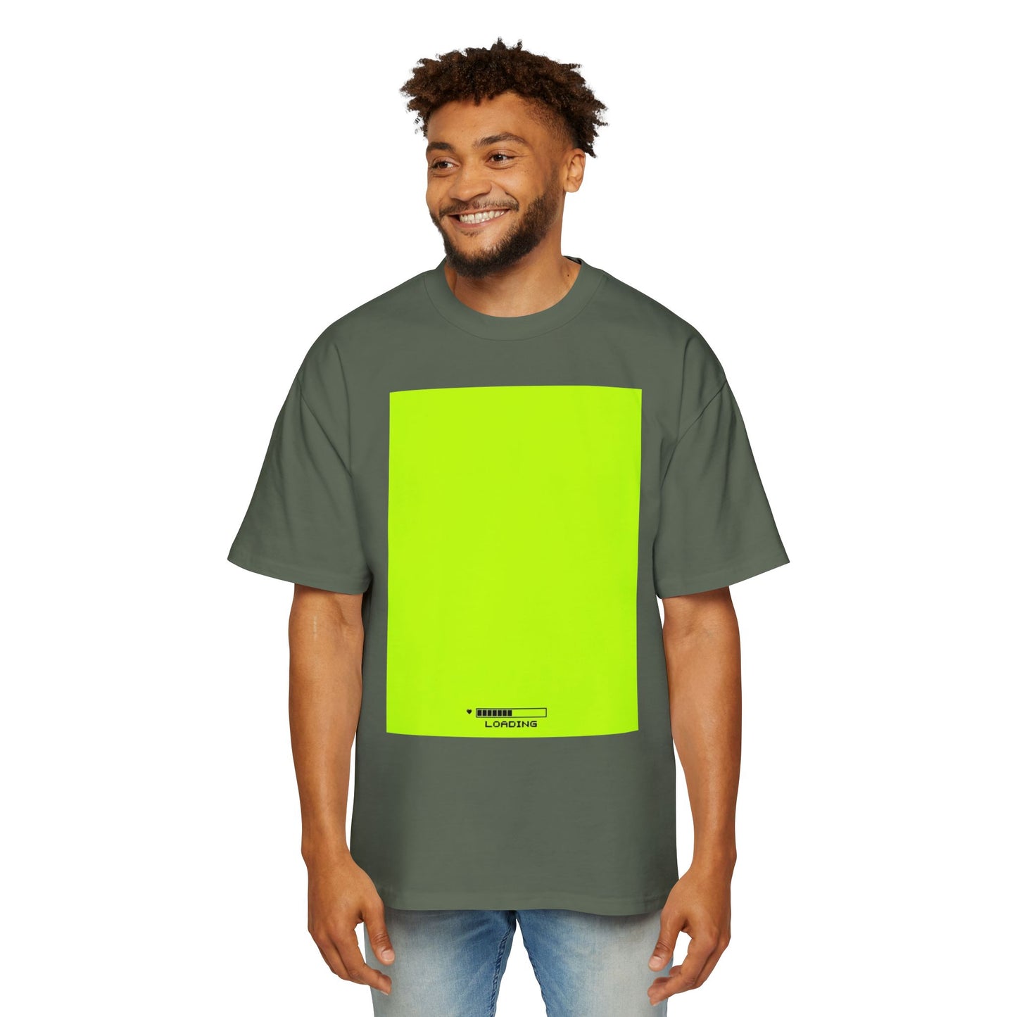 Oversized Tee — Neon Green Minimal Graphic "SUMMER LOVEDAY"