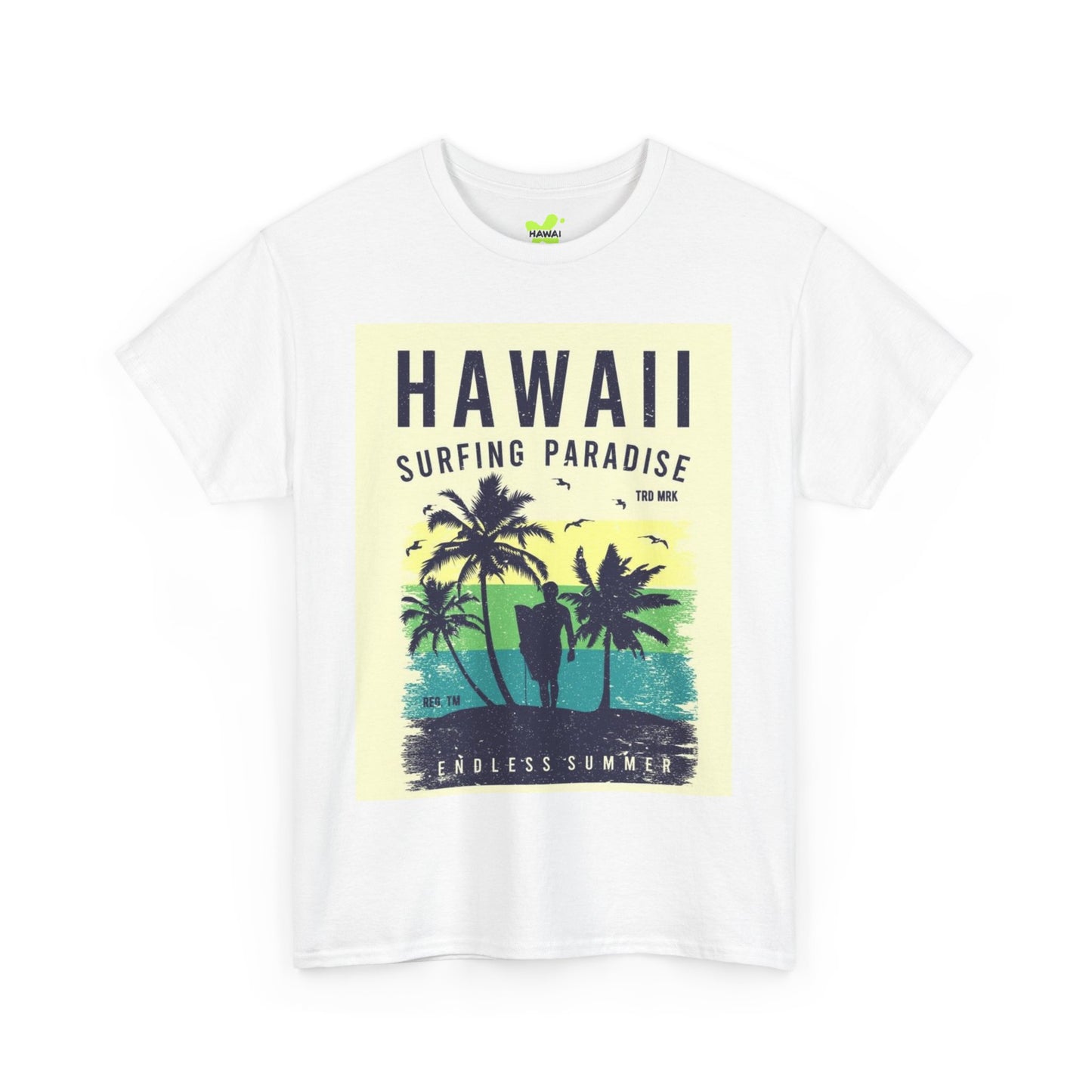 Hawaii Surfing Paradise Unisex Heavy Cotton Tee - Endless Summer Vibe