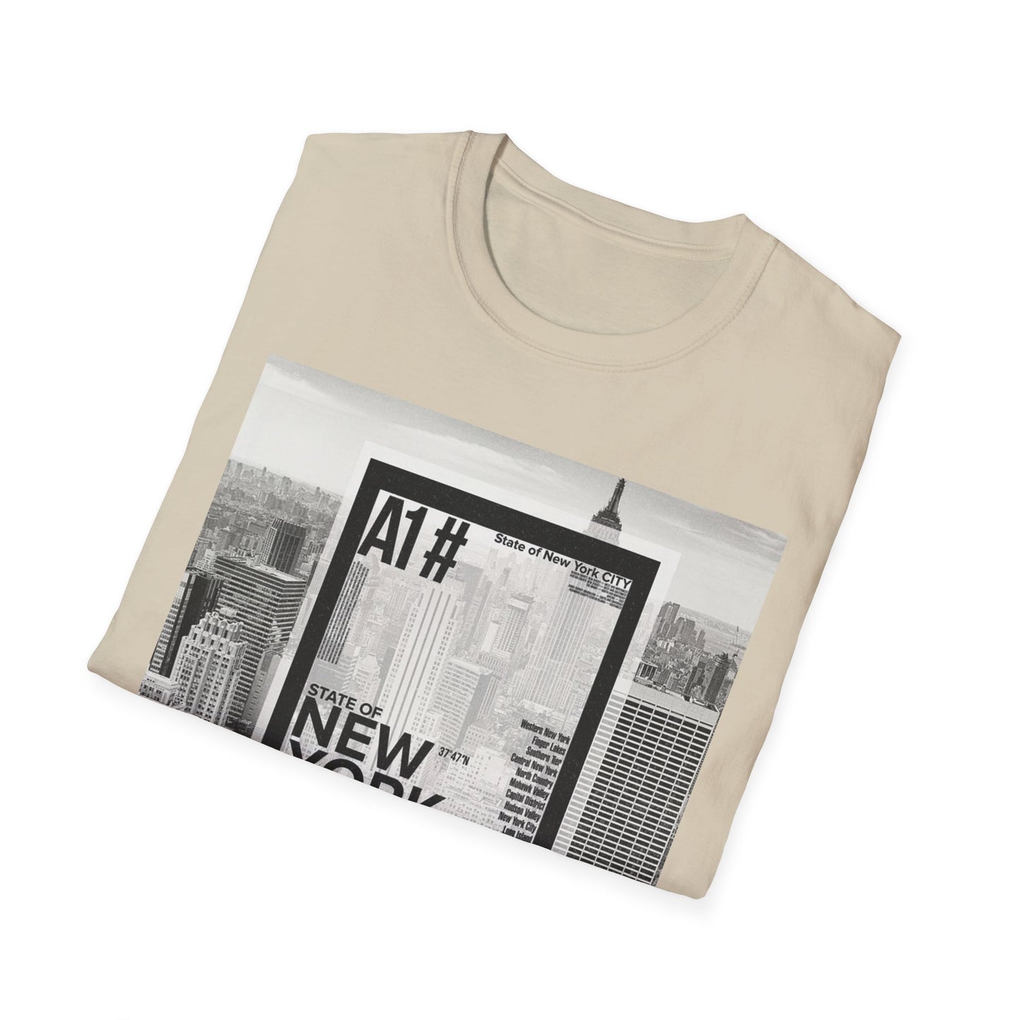 NYC Graphic Unisex Softstyle T-Shirt | Casual Wear, Street Style, Unique Gift, Travel Souvenir, City Life