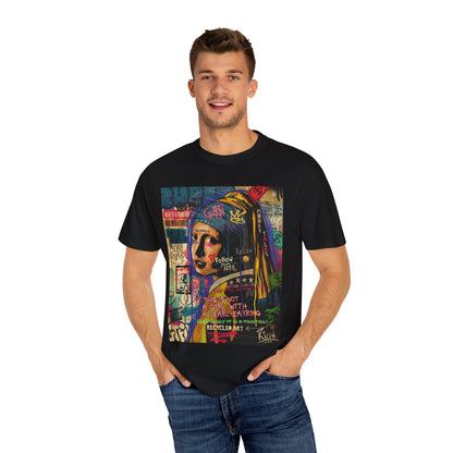 Artistic Unisex Garment-Dyed T-shirt - 'This Is Not a Girl with Great Hair' Design