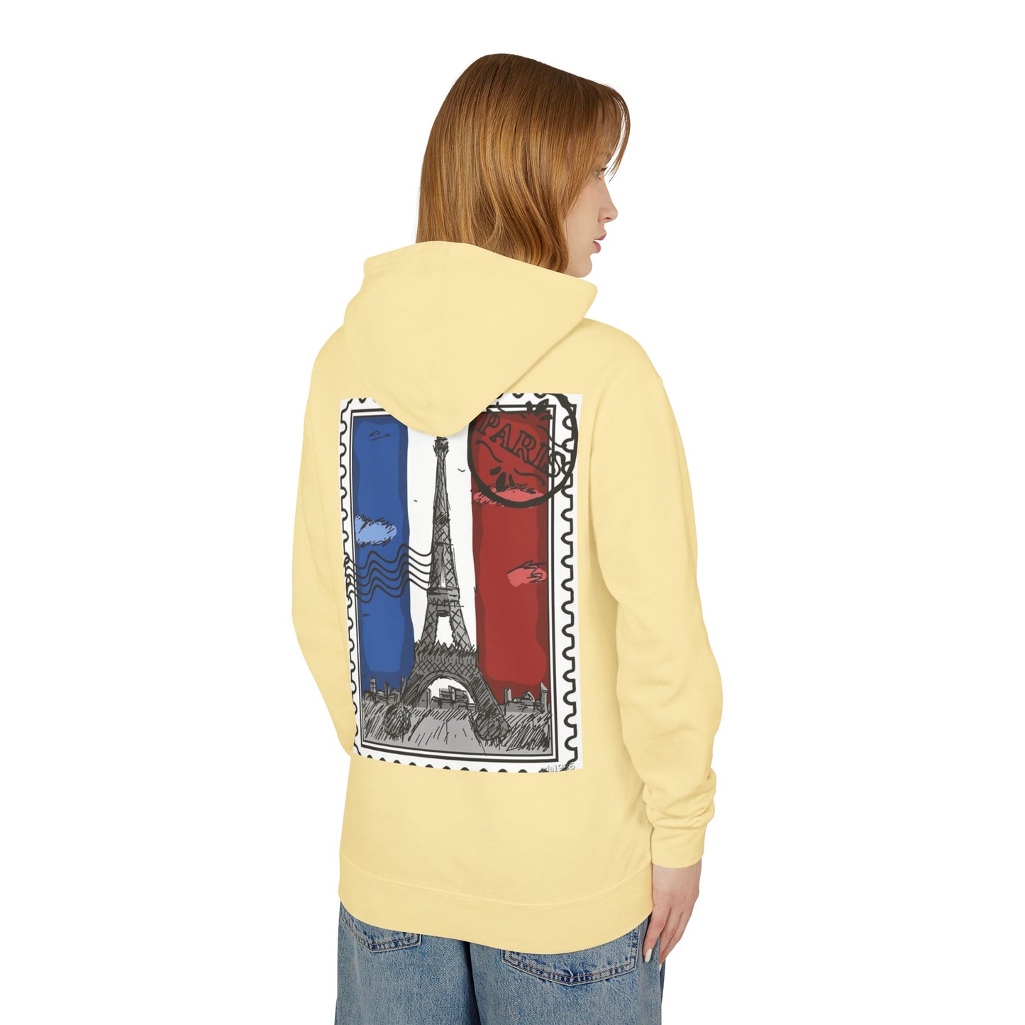 Paris Postcard Lightweight Hoodie for Travelers