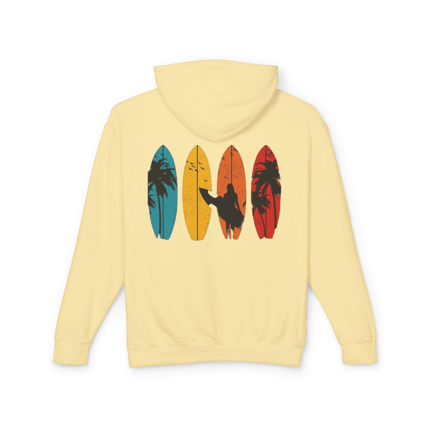 Surf Vibes Unisex Lightweight Hooded Sweatshirt – Perfect for Beach Lovers