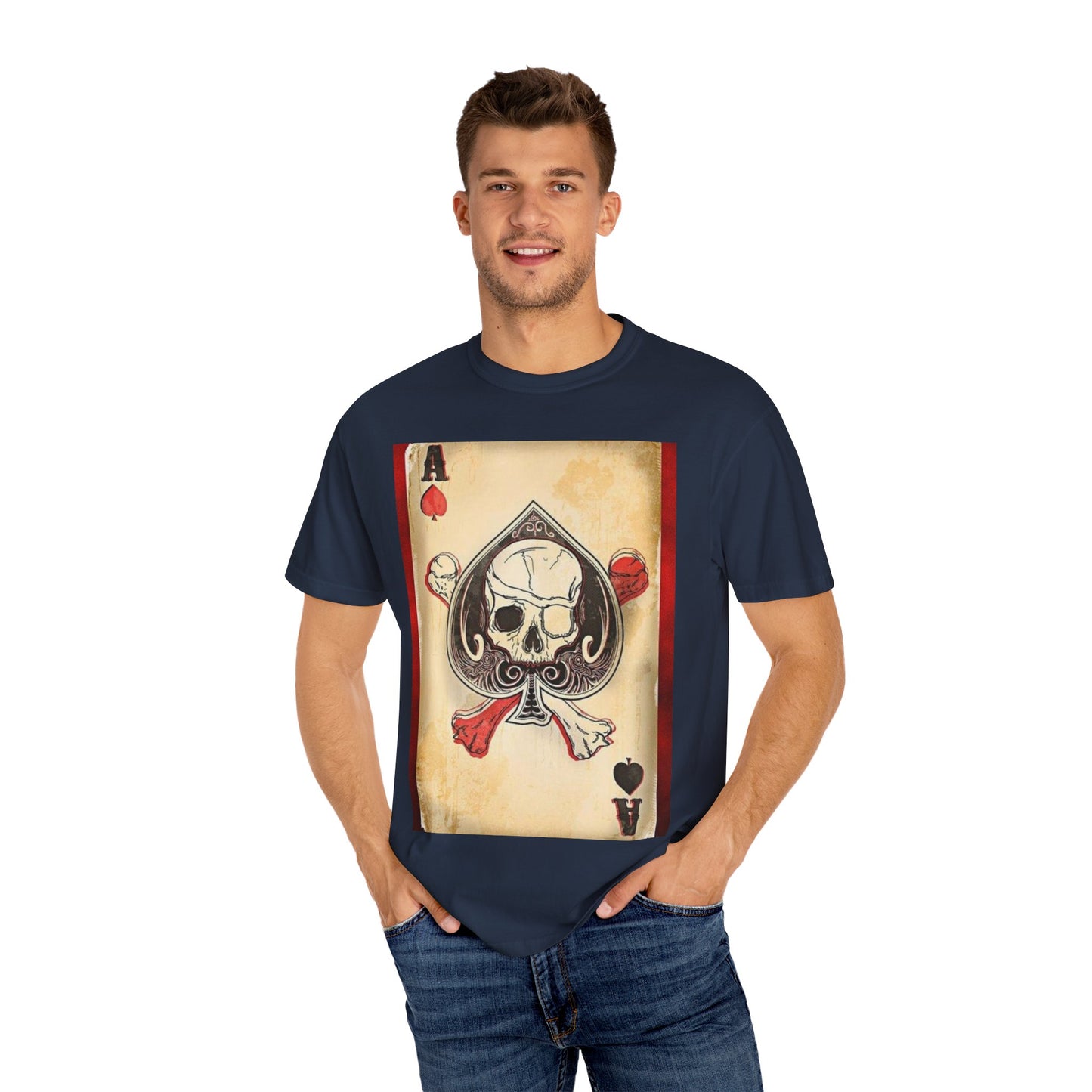 Vintage Skull & Ace of Spades Unisex T-Shirt - Perfect for Gamers and Rock Fans