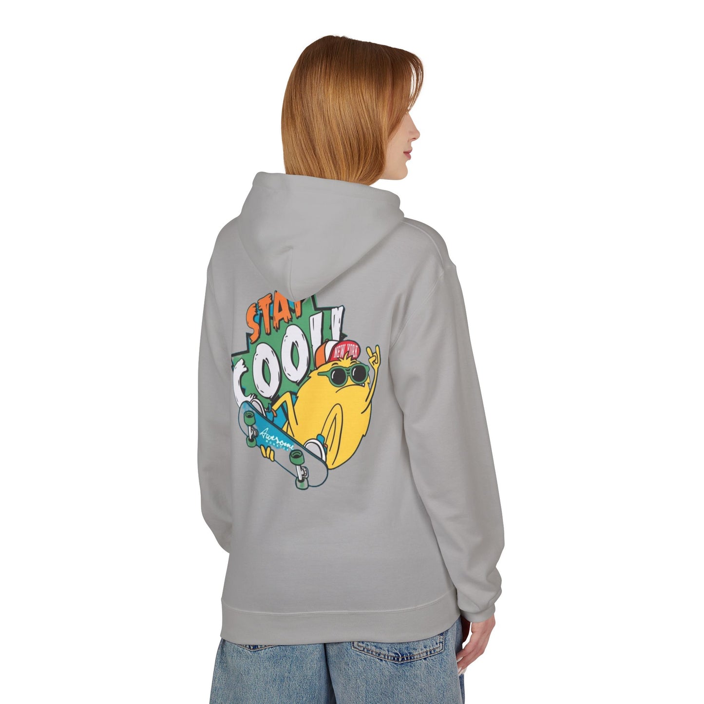 Stay Cool! Unisex Softstyle Fleece Hoodie - Fun & Comfy Skatewear