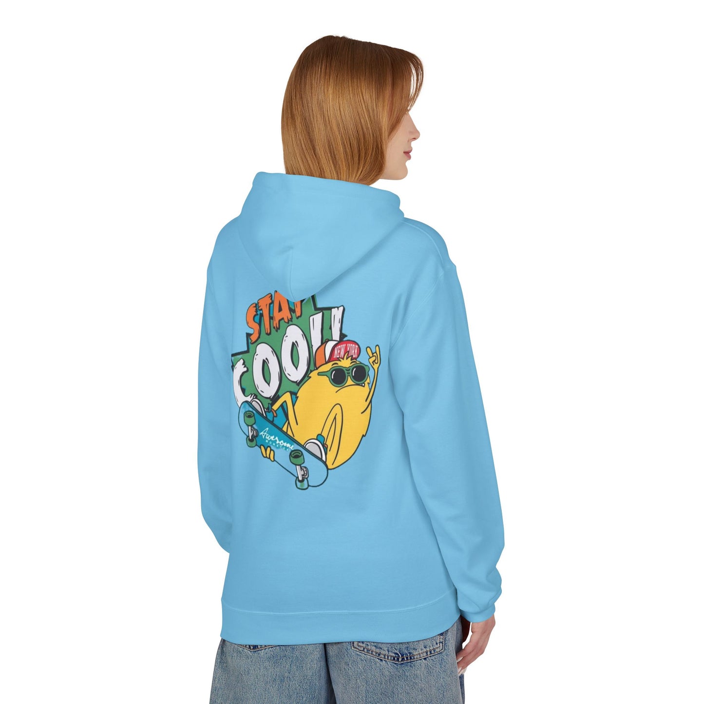 Stay Cool! Unisex Softstyle Fleece Hoodie - Fun & Comfy Skatewear