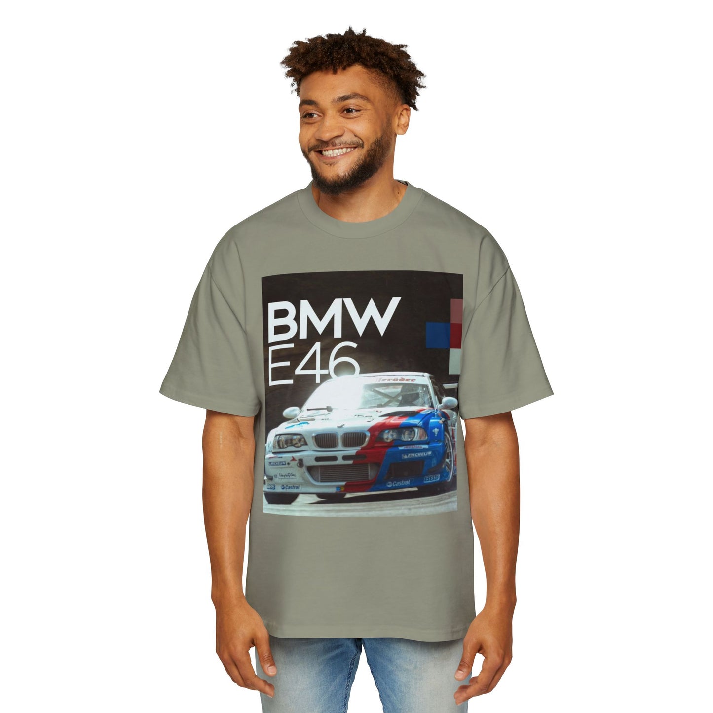 BMW E46 Racing Tee — Mens Oversized Car Graphic T-Shirt