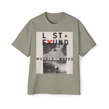 Lost & Found 'Wheels + Waves' Graphic Tee — Oversized Men's Surf Skate Shirt