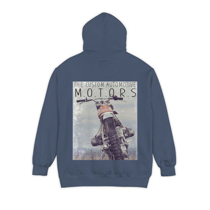 White Hoodie with Retro Skate Sticker Graphic — Vintage Skateboard Design