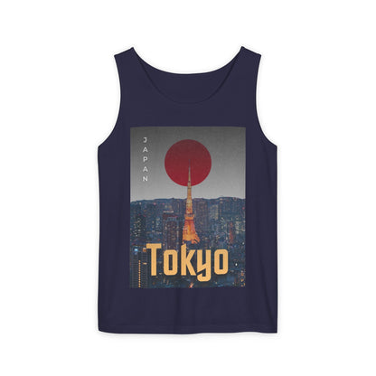 Tokyo Vintage Poster Tank — Japan Cityscape Graphic Tank Top