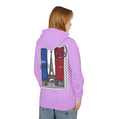 Paris Postcard Lightweight Hoodie for Travelers