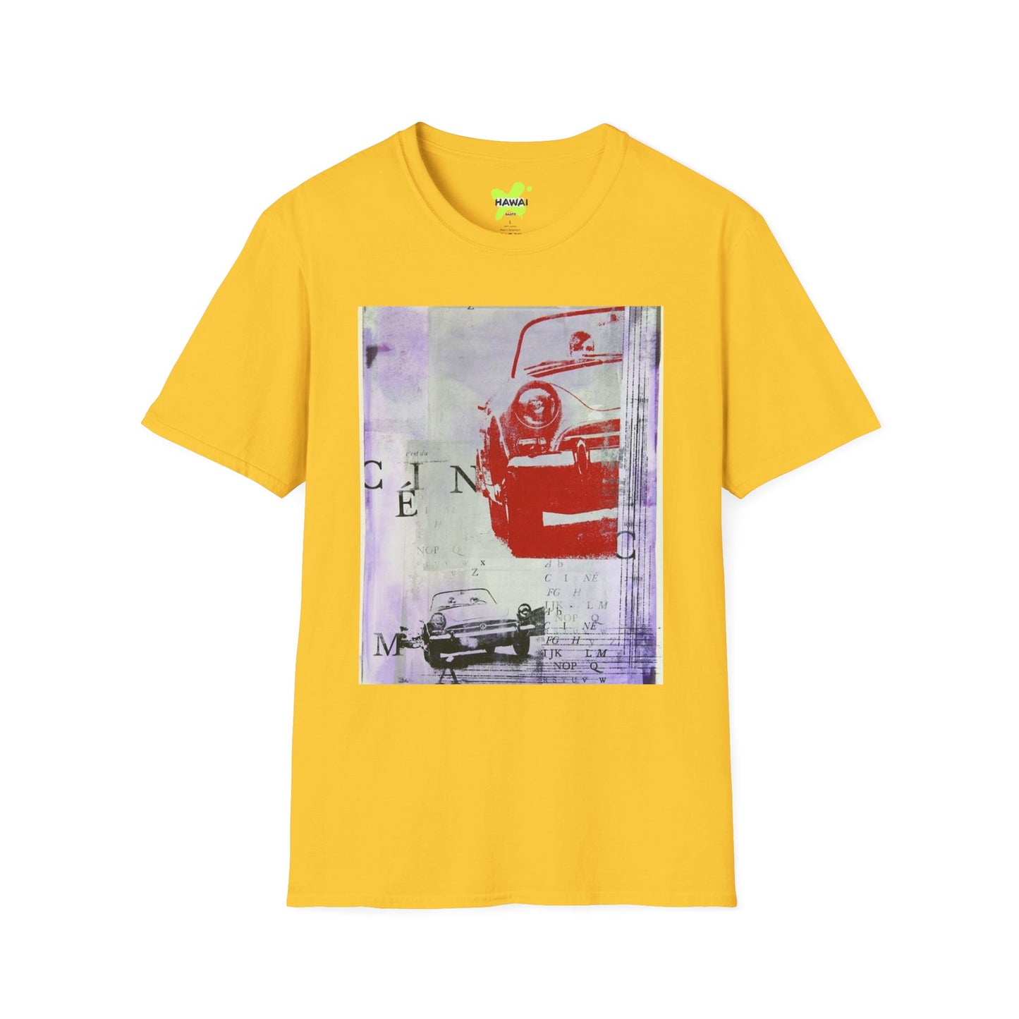 Vintage Car Art Unisex Softstyle T-Shirt | Retro Graphic Tee for Auto Enthusiasts