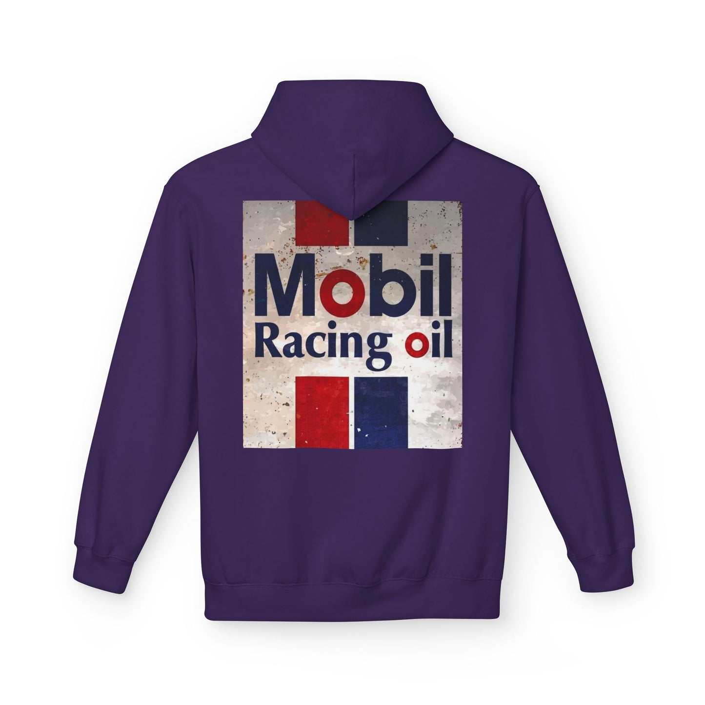 Retro Mobil Racing Oil Fleece Hoodie for Motorsport Enthusiasts