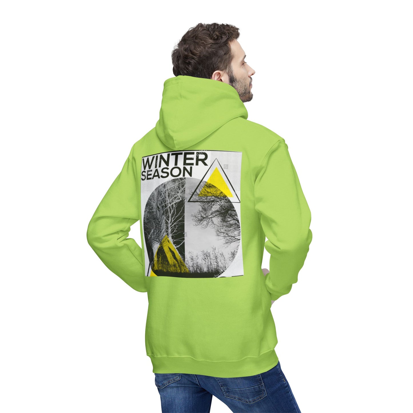 Winter Season Unisex Hoodie, Cozy Sweatshirt for Cold Weather, Holiday Gift, Layering, Casual Wear, Graphic Design