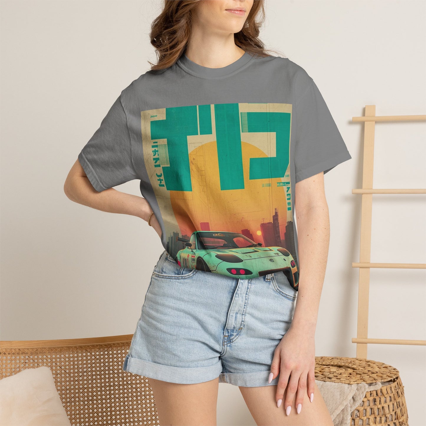 Retro Sunset Racing T-Shirt — Vintage Sports Car Graphic
