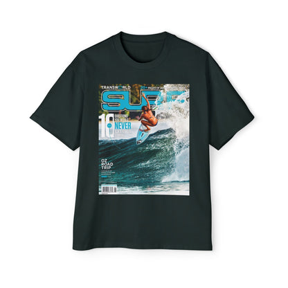 Surf Magazine Graphic Tee — Vintage Surfer Print Oversized T-Shirt