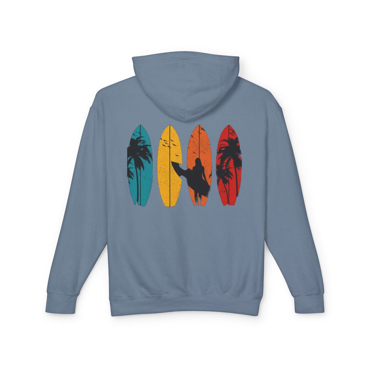 Surf Vibes Unisex Lightweight Hooded Sweatshirt – Perfect for Beach Lovers