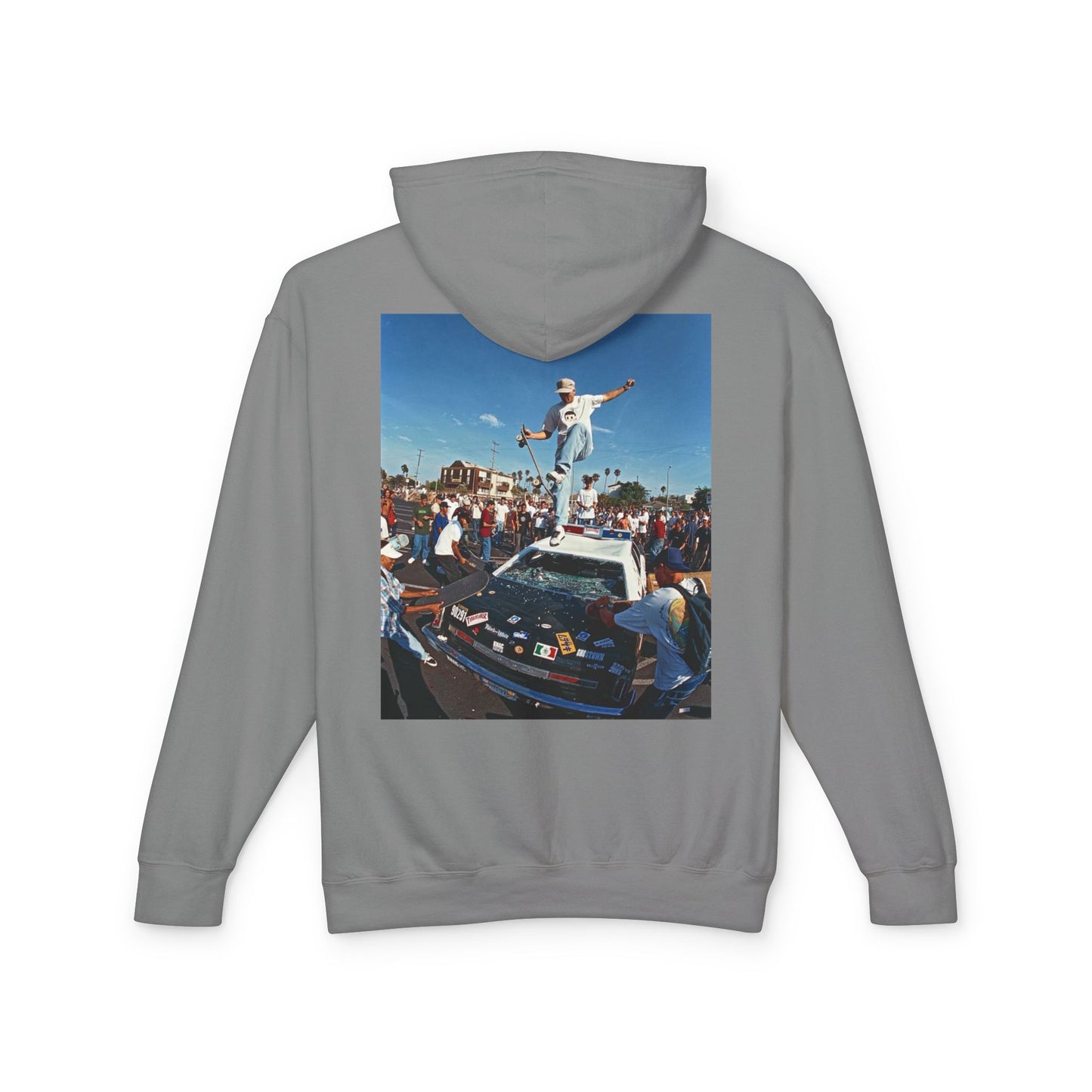 Unisex Lightweight Hooded Sweatshirt - Retro Street Vibe Graphic