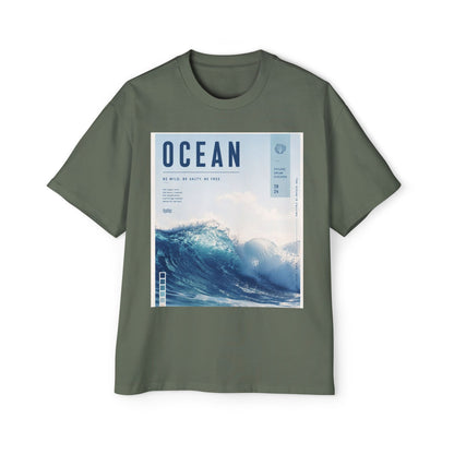Ocean Wave Graphic Tee — "OCEAN" Coastal Photo Print T-Shirt