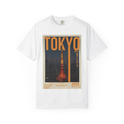 Tokyo Nightscape Graphic T-Shirt — Vintage Japan Tower Travel Poster Tee