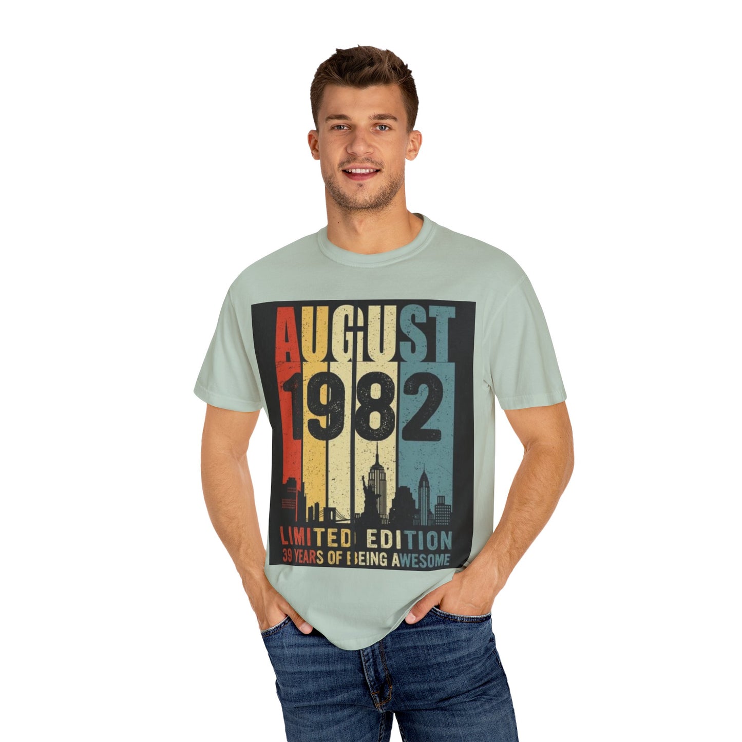 Limited Edition August 1982 Unisex Garment-Dyed T-Shirt - Celebrate 39 Years of Being Awesome