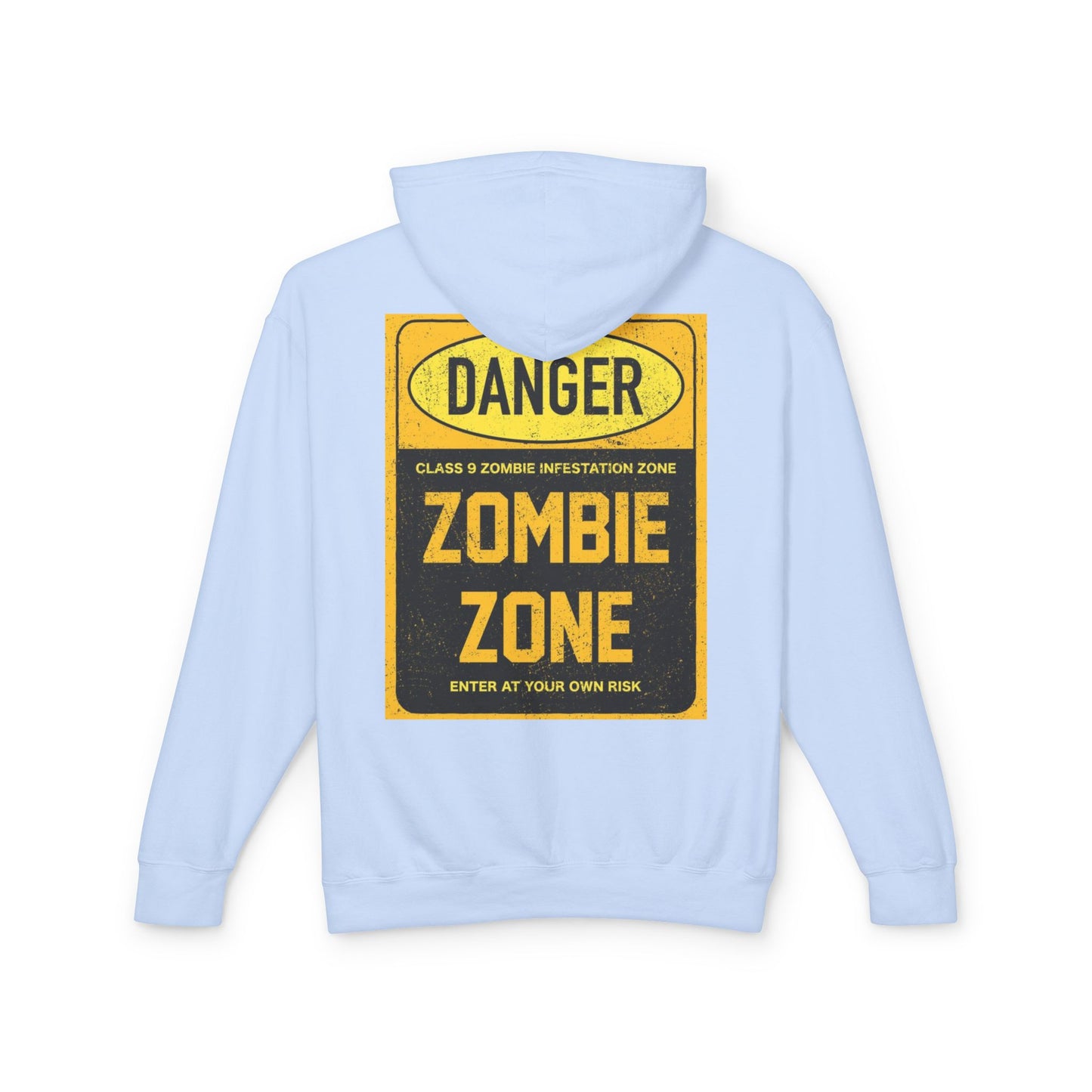 Unisex Zombie Zone Hooded Sweatshirt - Danger Sign Design